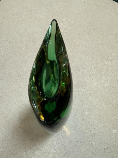 Flavio Poli Sommerso Murano Glass Valva Vase by Flavio Poli for Seguso Italy 1950s