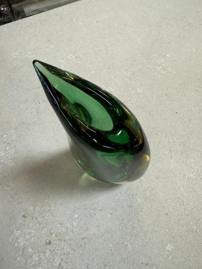 Flavio Poli Sommerso Murano Glass Valva Vase by Flavio Poli for Seguso Italy 1950s