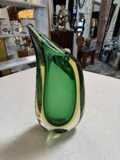 Flavio Poli Sommerso Murano Glass Valva Vase by Flavio Poli for Seguso Italy 1950s