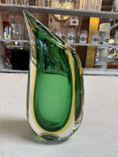 Flavio Poli Sommerso Murano Glass Valva Vase by Flavio Poli for Seguso Italy 1950s