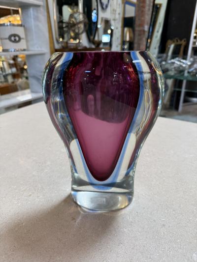 Flavio Poli Sommerso Murano Glass Vase by Flavio Poli for Seguso Italy 1950s 1960s