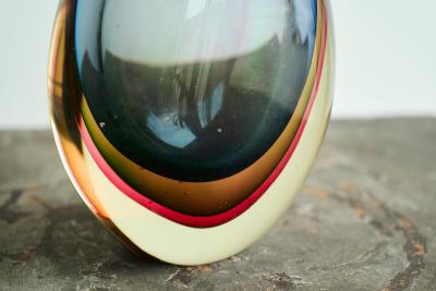 Flavio Poli Stunning Flavio Poli Sommerso Murano Art Glass Vase for Seguso Italy 1960s