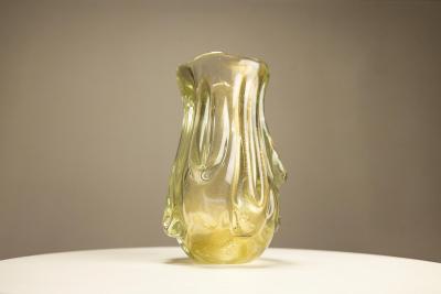 Flavio Poli Vase Model 3627 In Topazio Oro Induto By Flavio Poli For Seguso Vetri dArte 