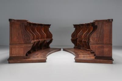 Flemish 18th Century Oak Church Pews Belgium