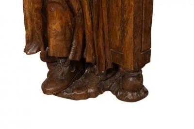 Flemish Baroque Carved Oak Figure Of A Scholar