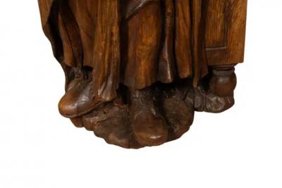 Flemish Baroque Carved Oak Figure Of A Scholar