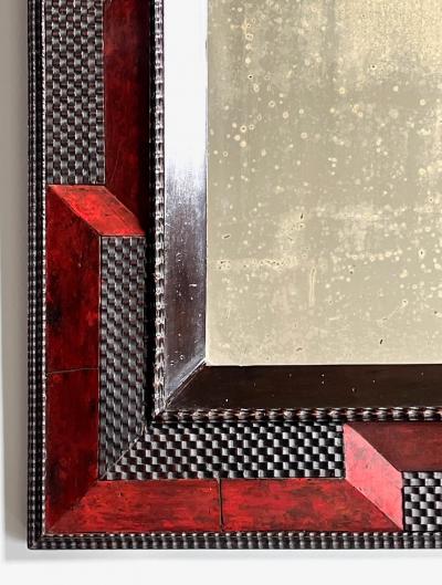 Flemish Baroque Ebonized and Faux Tortoiseshell Painted Mirror circa 1650