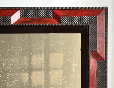 Flemish Baroque Ebonized and Faux Tortoiseshell Painted Mirror circa 1650