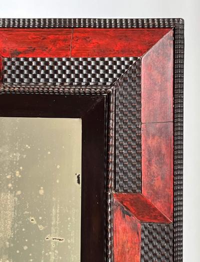 Flemish Baroque Ebonized and Faux Tortoiseshell Painted Mirror circa 1650