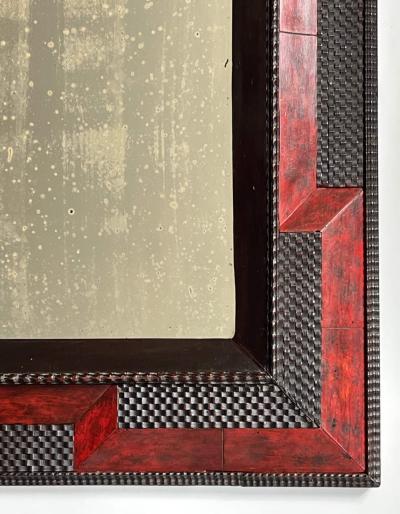 Flemish Baroque Ebonized and Faux Tortoiseshell Painted Mirror circa 1650