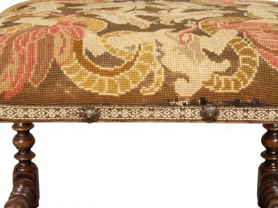 Flemish Baroque Walnut Bench