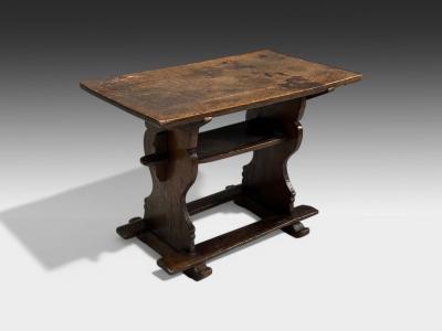 Flemish Oak Rustic Side or Console Table Belgium 17th C 