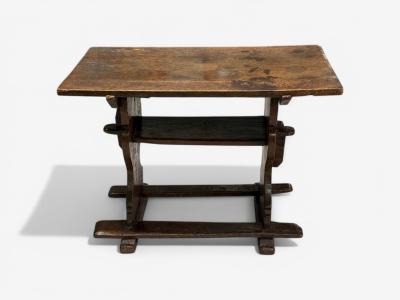 Flemish Oak Rustic Side or Console Table Belgium 17th C 