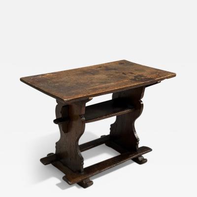 Flemish Oak Rustic Side or Console Table Belgium 17th C 