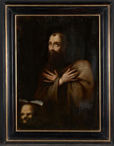 Flemish School 17th C Baroque Saint Probably Flemish School Saint Francis in Ecstasy