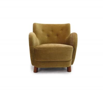 Flemming Lassen 1938 Flemming Lassen for Georg Kofoed Danish Lounge Chair in Original Mohair
