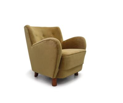 Flemming Lassen 1938 Flemming Lassen for Georg Kofoed Danish Lounge Chair in Original Mohair