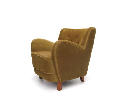 Flemming Lassen 1938 Flemming Lassen for Georg Kofoed Danish Lounge Chair in Original Mohair