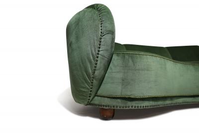 Flemming Lassen Flemming Lassen 1930s Danish Deco Curved Back Settee in Original Green Mohair