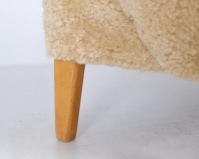 Flemming Lassen Flemming Lassen Ingeborg Sofa in Beech and Honey Sheepskin Asko 1950s