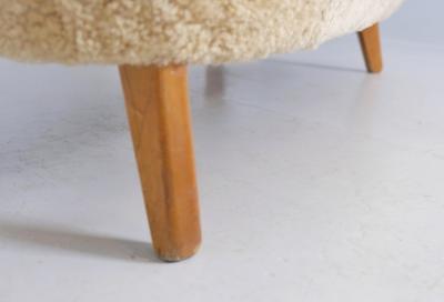 Flemming Lassen Flemming Lassen Ingeborg Sofa in Beech and Honey Sheepskin Asko 1950s