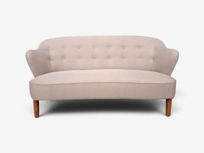 Flemming Lassen Flemming Lassen Rare Sofa Beige Fabric Birch Finland 1950s