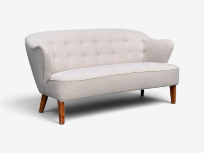 Flemming Lassen Flemming Lassen Rare Sofa Beige Fabric Birch Finland 1950s