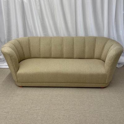 Flemming Lassen Mid Century Modern Danish Cabinetmaker Curved Sofa Boucle Flemming Lassen