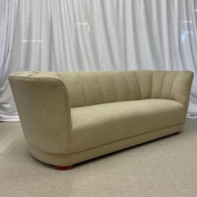 Flemming Lassen Mid Century Modern Danish Cabinetmaker Curved Sofa Boucle Flemming Lassen