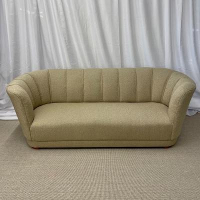 Flemming Lassen Mid Century Modern Danish Cabinetmaker Curved Sofa Boucle Flemming Lassen