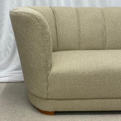Flemming Lassen Mid Century Modern Danish Cabinetmaker Curved Sofa Boucle Flemming Lassen