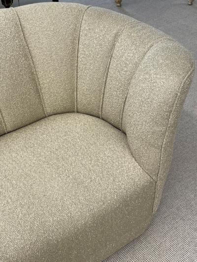 Flemming Lassen Mid Century Modern Danish Cabinetmaker Curved Sofa Boucle Flemming Lassen