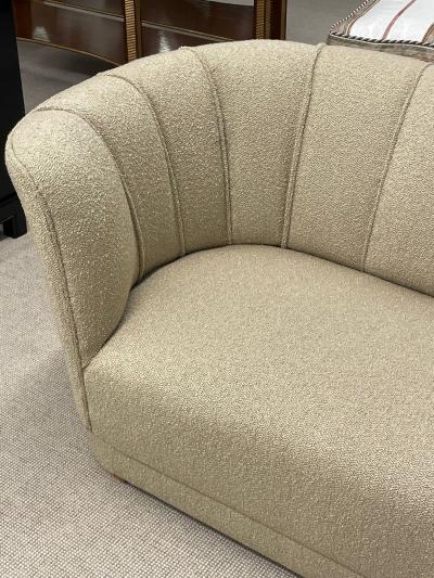 Flemming Lassen Mid Century Modern Danish Cabinetmaker Curved Sofa Boucle Flemming Lassen