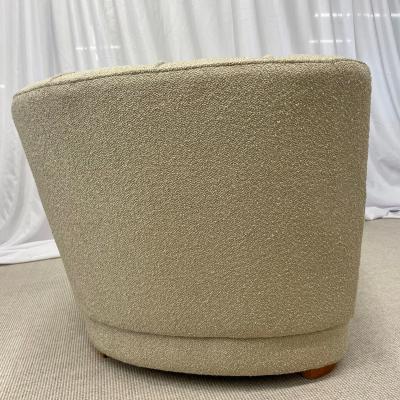 Flemming Lassen Mid Century Modern Danish Cabinetmaker Curved Sofa Boucle Flemming Lassen