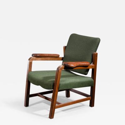 Flemming Teisen Flemming Teisen Mahogany Chair with Leather Armrests Denmark 1939