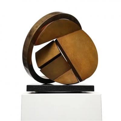 Fletcher Benton Fletcher Benton Sculpture Folded Circle Zig Zag 1994 Bronze Granite Signed