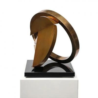 Fletcher Benton Fletcher Benton Sculpture Folded Circle Zig Zag 1994 Bronze Granite Signed