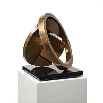 Fletcher Benton Fletcher Benton Sculpture Folded Circle Zig Zag 1994 Bronze Granite Signed