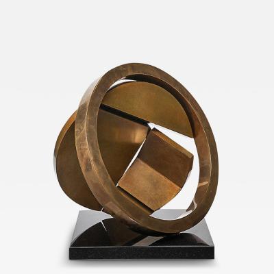 Fletcher Benton Fletcher Benton Sculpture Folded Circle Zig Zag 1994 Bronze Granite Signed