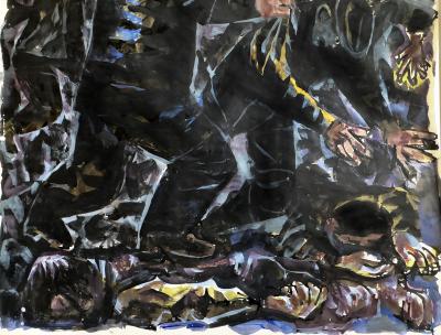 Fletcher Martin Police Brutality Cops Beat Protestors at Factory