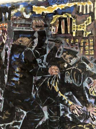 Fletcher Martin Police Brutality Cops Beat Protestors at Factory