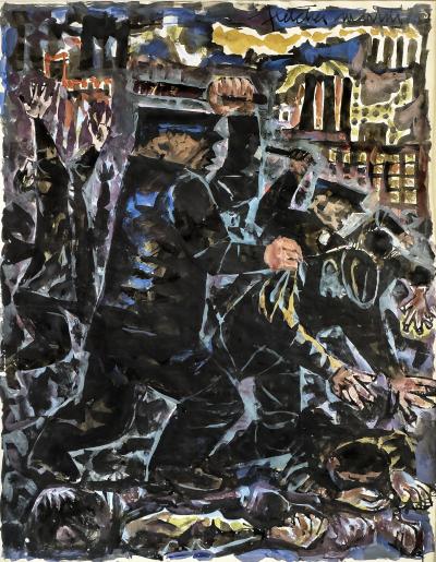 Fletcher Martin Police Brutality Cops Beat Protestors at Factory