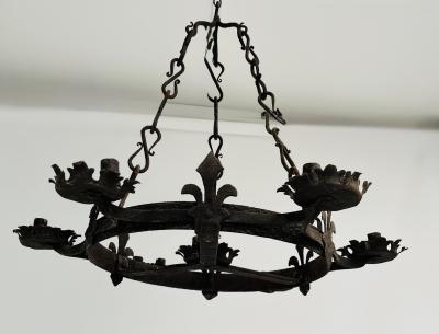 Fleur de Lys Candle Chandelier