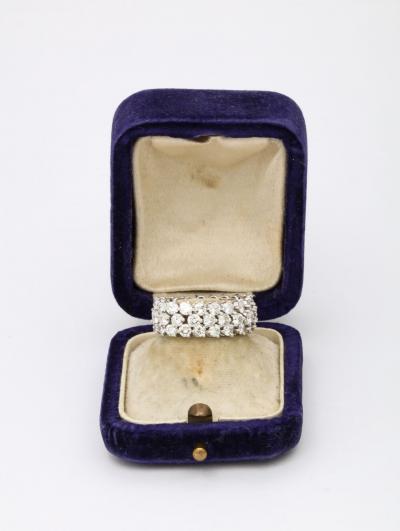 Flexible 3 Row Diamond Platinum Band