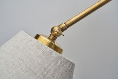 Flexible Wall Lamp in Brass with Fabric Shade Denmark Mid 20th Century