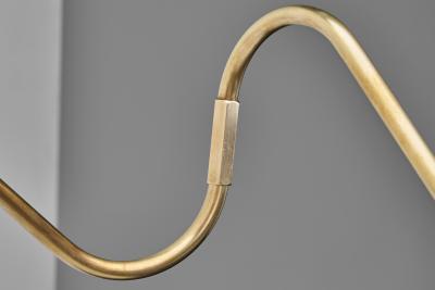Flexible Wall Lamp in Brass with Fabric Shade Denmark Mid 20th Century