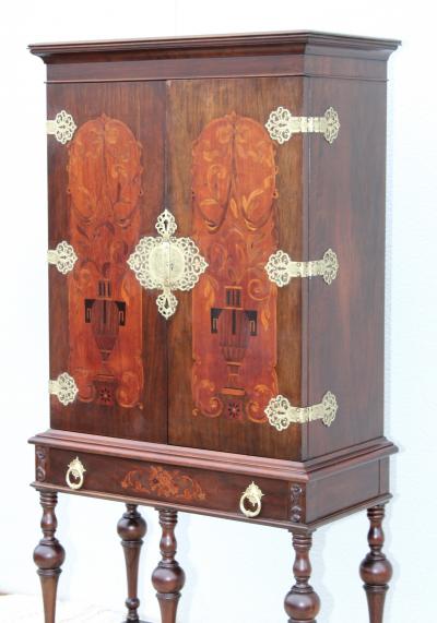 Flint Horner 1940s Walnut Cabinet With Brass Hardware