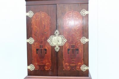 Flint Horner 1940s Walnut Cabinet With Brass Hardware