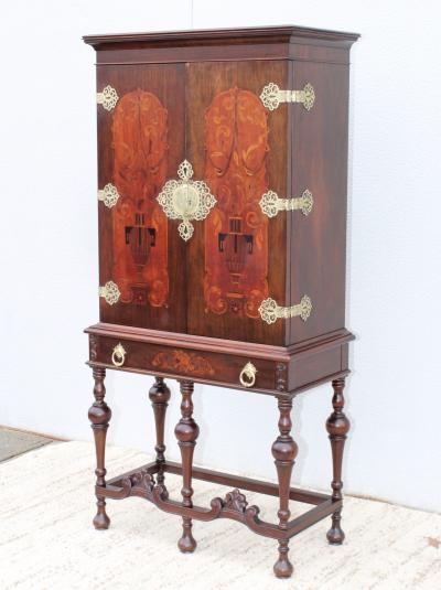 Flint Horner 1940s Walnut Cabinet With Brass Hardware