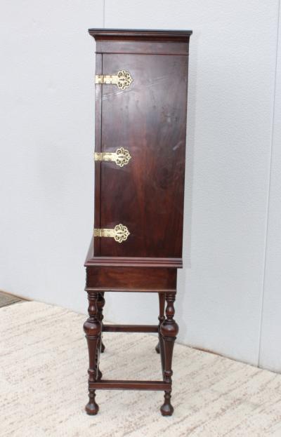 Flint Horner 1940s Walnut Cabinet With Brass Hardware
